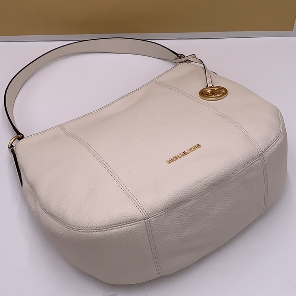 MICHAEL KORS BROOKE LG HOBO SHOULDER BAG LEATHER LT CREAM - Picture 5 of 16
